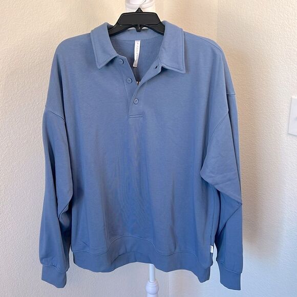 Women's Fabletics Year-Round Terry Polo Long Sleeve Sweatshirt ~ Size XL - Picture 1 of 8